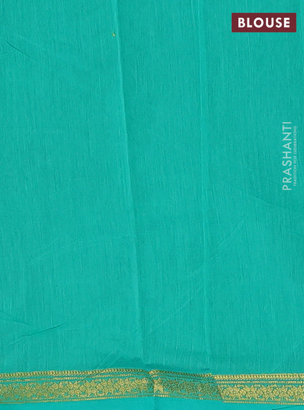 Pink & Teal Green Semi Maheshwari Cotton - Buttas