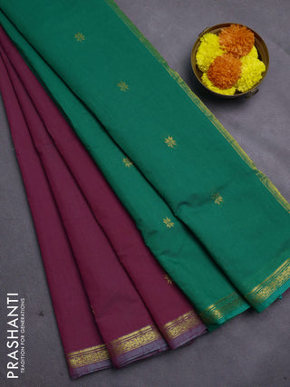 Pink & Green Semi Maheshwari Cotton - Buttas