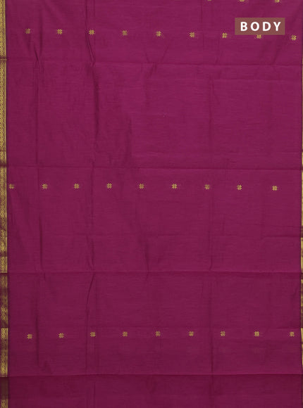 Magenta Pink & Pastel Green Semi Maheshwari Cotton - Buttas