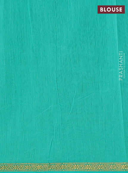 Pink & Teal Green Semi Maheshwari Cotton - Buttas