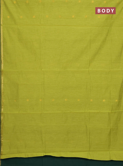 Green & Bottle Green Semi Maheshwari Cotton - Buttas