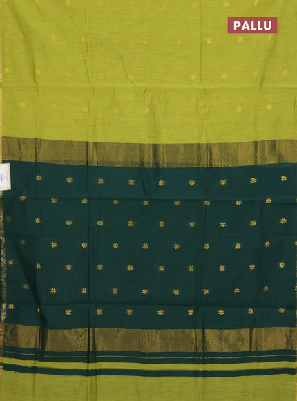 Green & Bottle Green Semi Maheshwari Cotton - Buttas