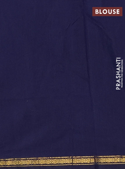 Peacock Green & Navy Blue Semi Maheshwari Cotton - Buttas