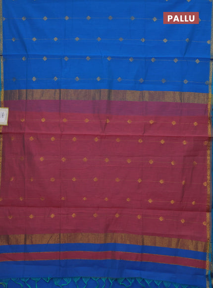 Cs Blue & Pink Semi Maheshwari Cotton - Buttas