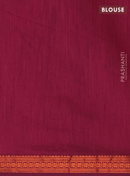 Green & Magenta Pink Semi Maheshwari Cotton - Buttas