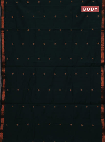 Bottle Green & Maroon Semi Maheshwari Cotton - Buttas