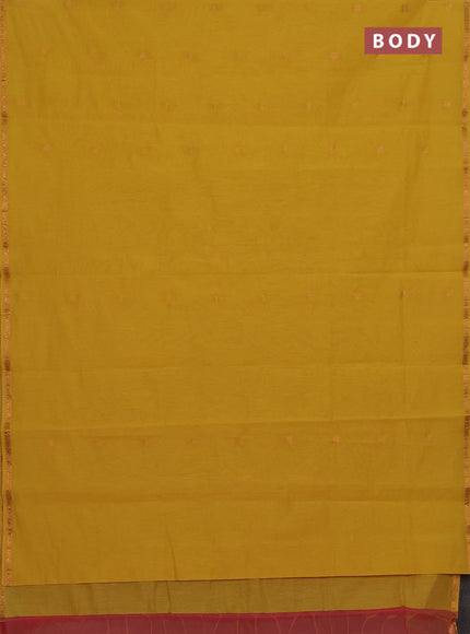 Yellow & Peach Pink Semi Maheshwari Cotton - Buttas