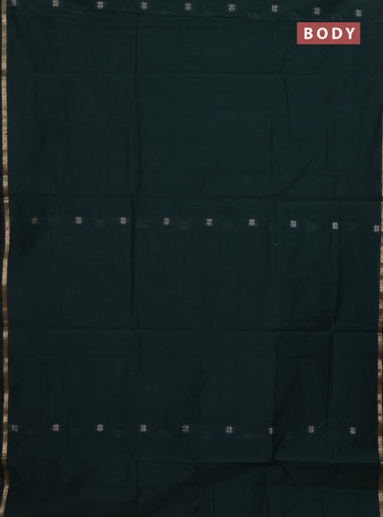 Bottle Green & Maroon Semi Maheshwari Cotton - Buttas