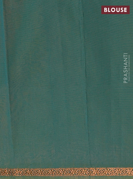Candy Pink & Green Semi Maheshwari Cotton - Buttas