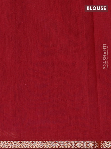 Cs Blue & Maroon Semi Maheshwari Cotton - Buttas