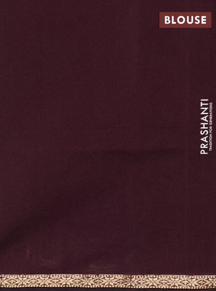 Grey & Wine Semi Maheshwari Cotton - Buttas