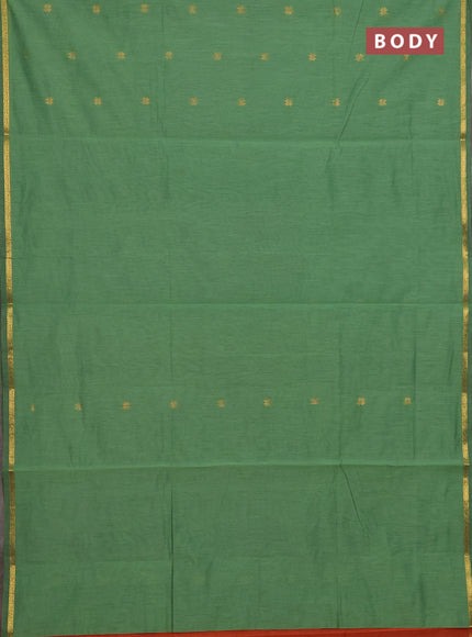 Green & Orange Semi Maheshwari Cotton - Buttas