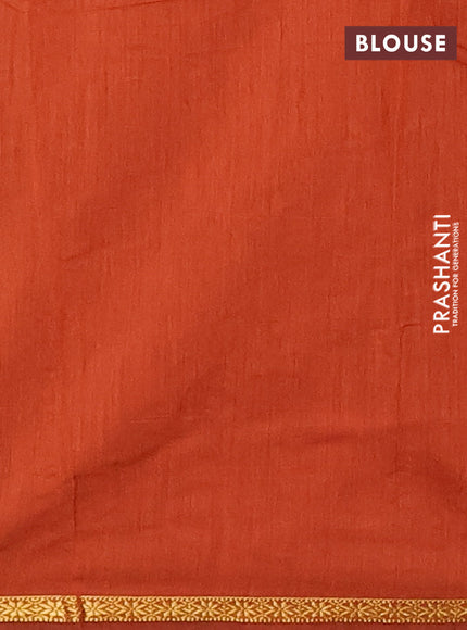 Green & Orange Semi Maheshwari Cotton - Buttas