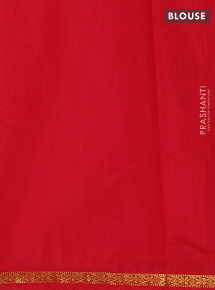 Peach & Red Semi Maheshwari Cotton - Buttas