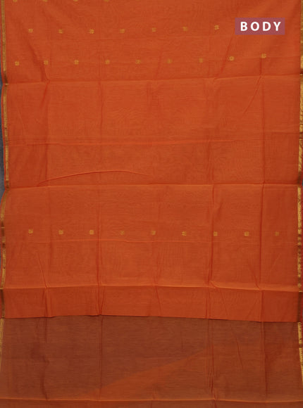 Orange & Purple Semi Maheshwari Cotton - Buttas