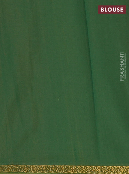Peach Orange & Green Semi Maheshwari Cotton - Buttas