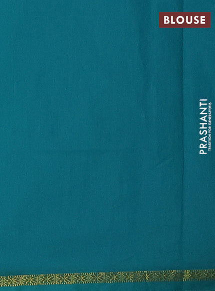 Pastel Green & Teal Green Semi Maheshwari Cotton - Buttas