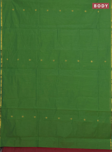 Green & Maroon Semi Maheshwari Cotton - Buttas
