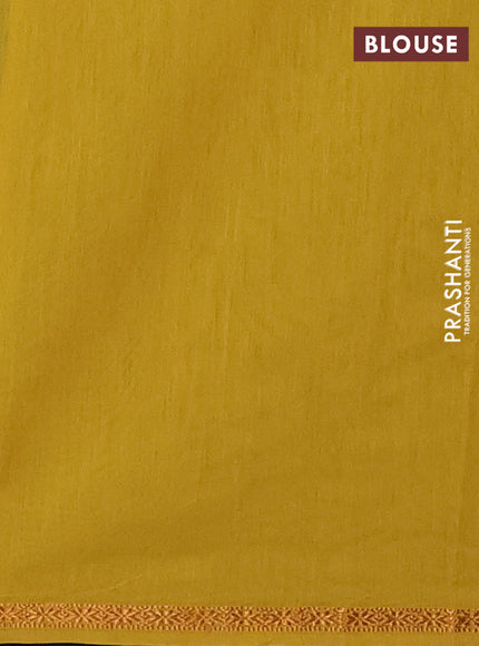 Mustard Yellow & Green Semi Maheshwari Cotton - Buttas