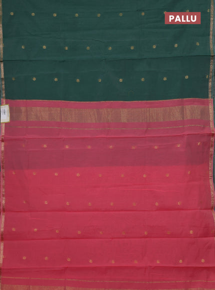 Green & Pink Semi Maheshwari Cotton - Buttas