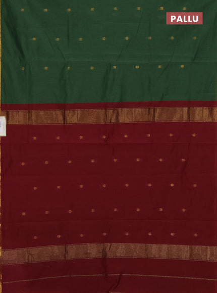 Green & Maroon Semi Maheshwari Cotton - Buttas