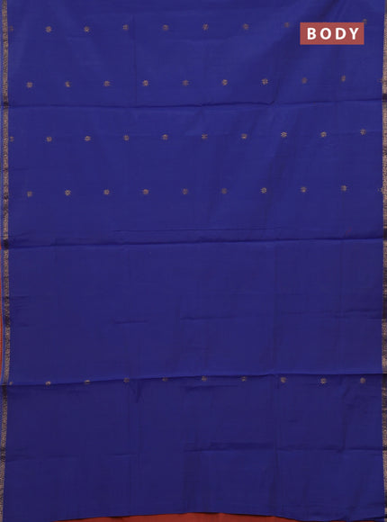 Blue & Orange Semi Maheshwari Cotton - Buttas