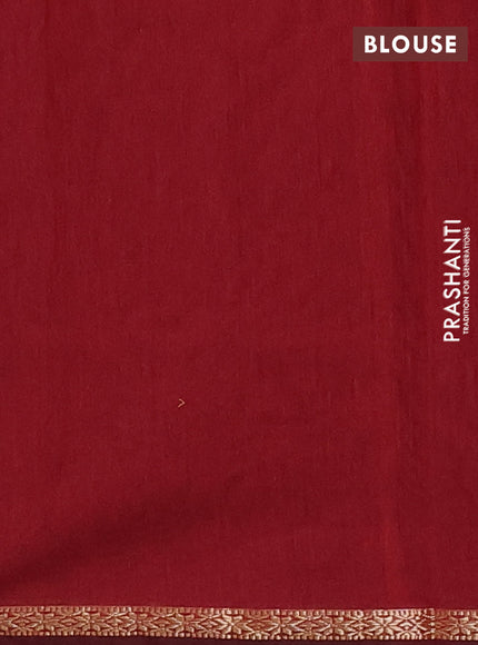 Blue & Maroon Semi Maheshwari Cotton - Buttas
