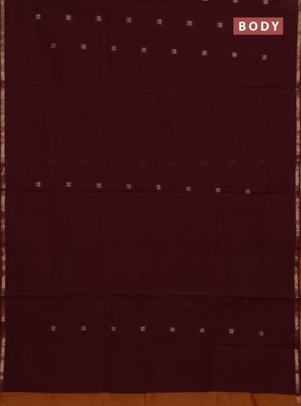 Maroon & Rust Semi Maheshwari Cotton - Buttas