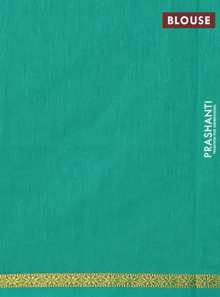 Maroon & Teal Green Semi Maheshwari Cotton - Buttas