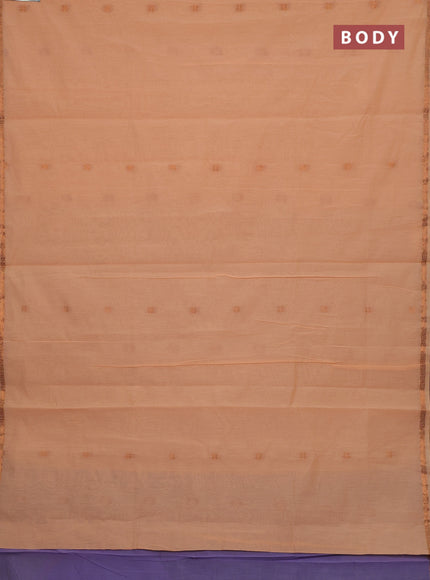 Peach & Lavender Semi Maheshwari Cotton - Buttas