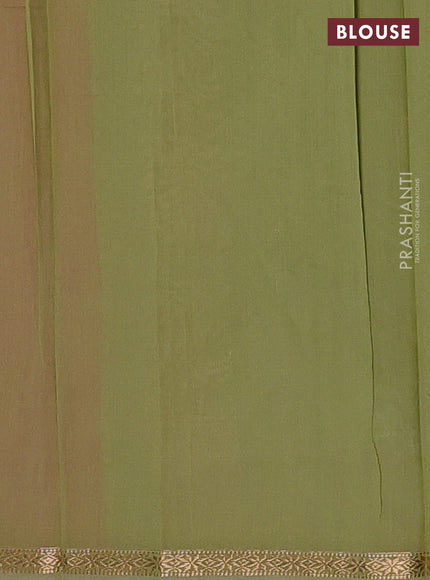 Pink & Elaichi Green Semi Maheshwari Cotton - Buttas