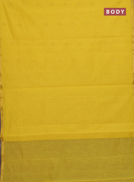 Yellow & Maroon Semi Maheshwari Cotton - Buttas