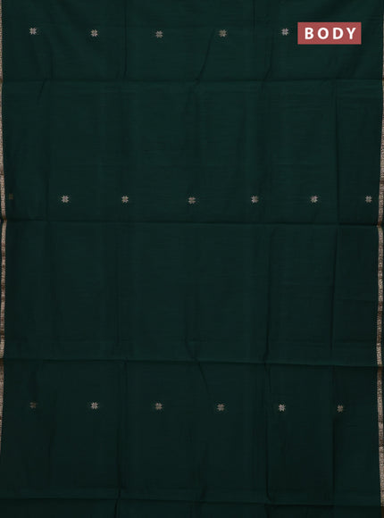 Bottle Green & Maroon Semi Maheshwari Cotton - Buttas