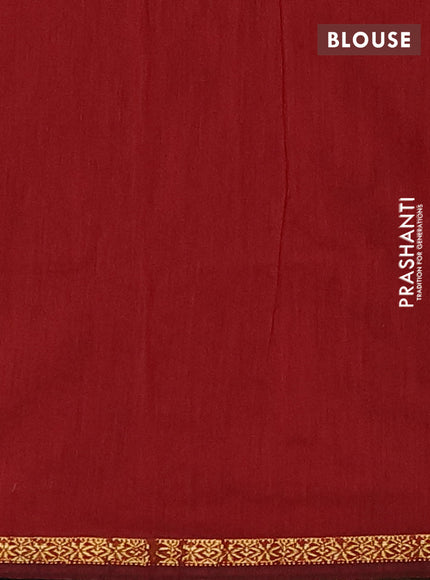 Bottle Green & Maroon Semi Maheshwari Cotton - Buttas