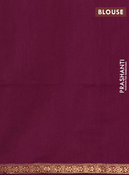 Green & Wine Semi Maheshwari Cotton - Buttas