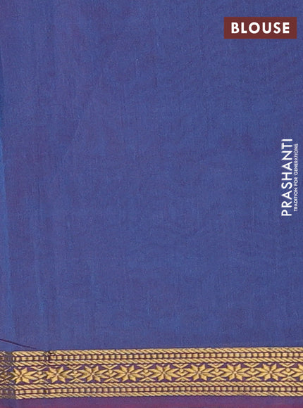 Pink & Blue Semi Maheshwari Cotton - Buttas