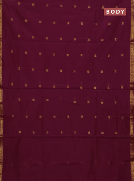 Magenta Pink & Elaichi Green Semi Maheshwari Cotton - Buttas