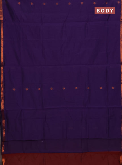 Purple & Maroon Semi Maheshwari Cotton - Buttas