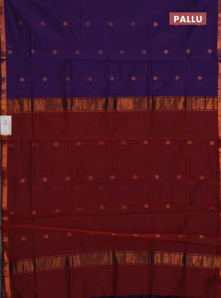 Purple & Maroon Semi Maheshwari Cotton - Buttas