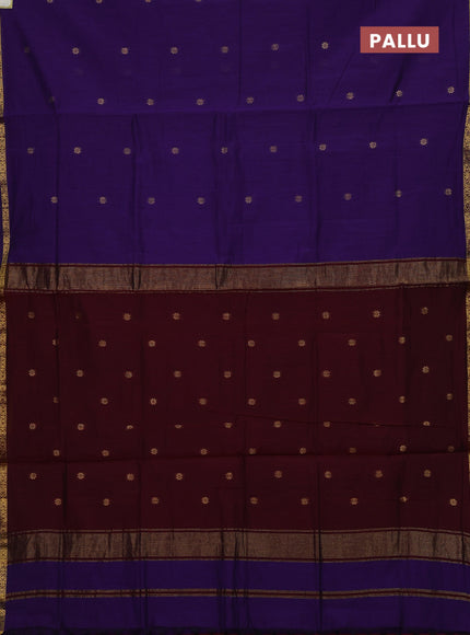 Purple & Maroon Semi Maheshwari Cotton - Buttas