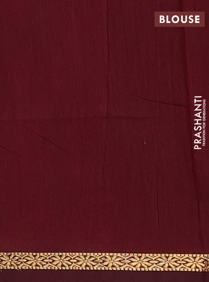 Peacock Green & Maroon Semi Maheshwari Cotton - Buttas