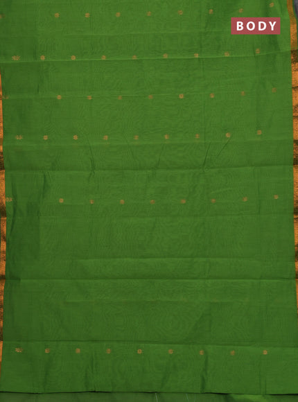 Green & Purple Semi Maheshwari Cotton - Buttas
