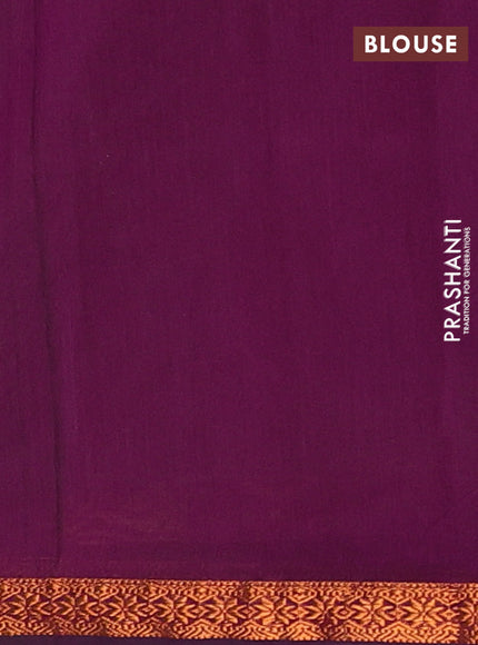 Green & Purple Semi Maheshwari Cotton - Buttas