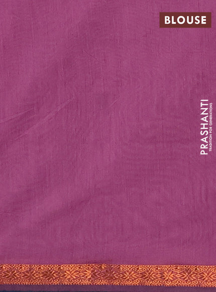 Blue & Mauve Pink Semi Maheshwari Cotton - Buttas