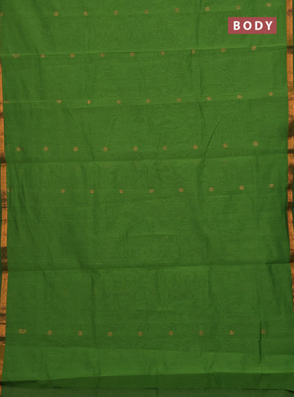 Green & Bottle Green Semi Maheshwari Cotton - Buttas