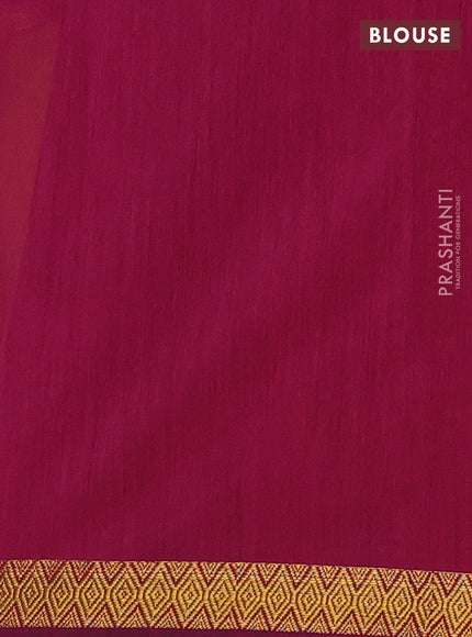 Mustard Yellow & Magenta Pink Semi Maheshwari Cotton - Buttas