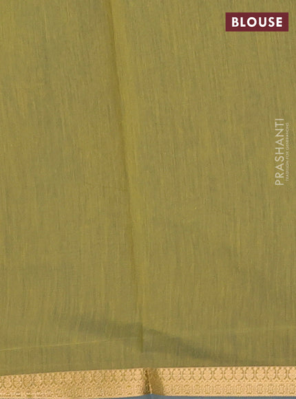 Blue & Green Semi Maheshwari Cotton - Buttas