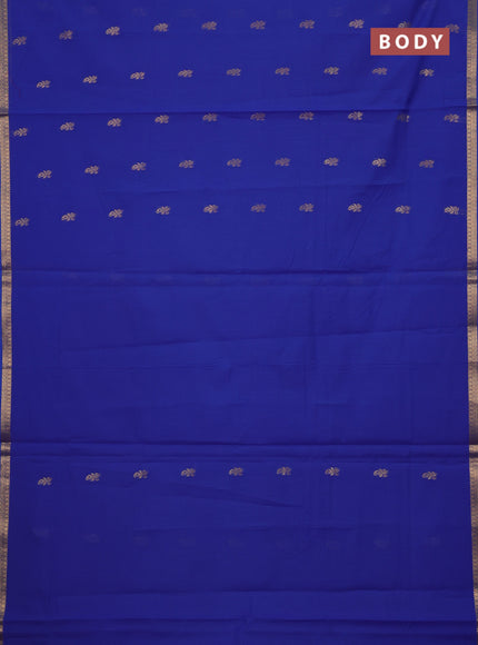 Blue & Maroon Semi Maheshwari Cotton - Buttas