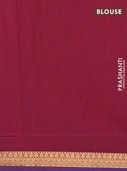 Blue & Maroon Semi Maheshwari Cotton - Buttas