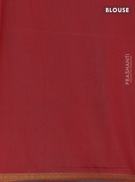 Teal Blue & Maroon Semi Maheshwari Cotton - Buttas